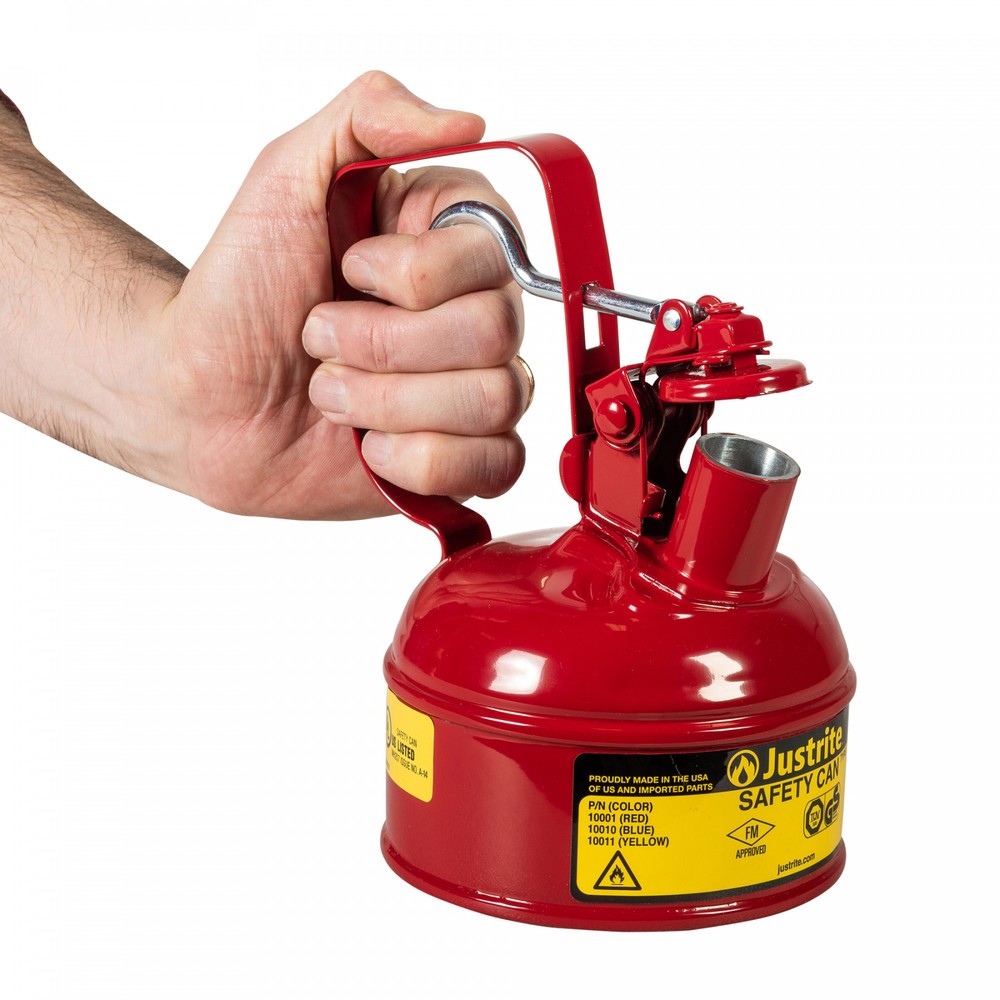 Produktabbildung Nr. 3: Justrite® Sicherheitsbehälter Typ I, Auslösegriff, rot, 4 Liter
