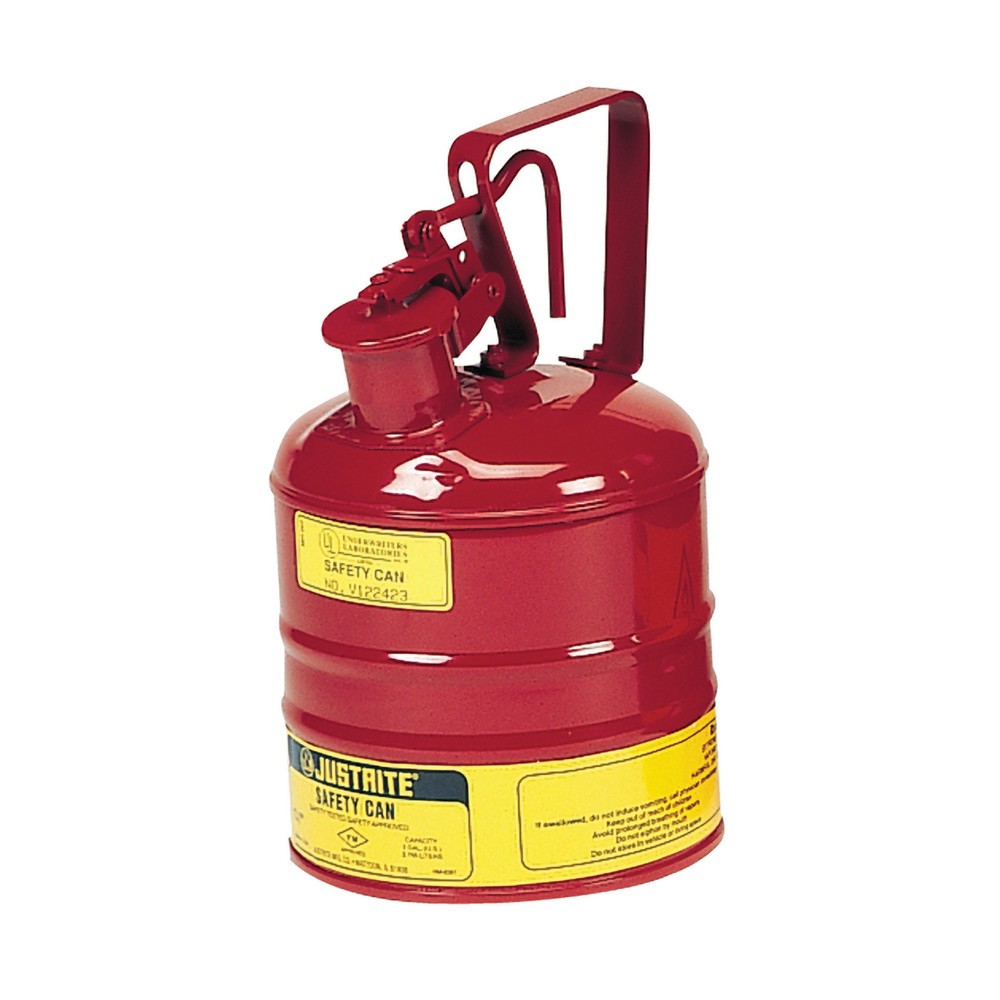 Produktabbildung: Justrite® Sicherheitsbehälter Typ I, Auslösegriff, rot, 4 Liter