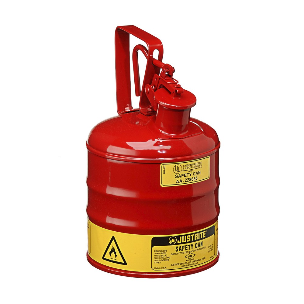 Produktabbildung Nr. 2: Justrite® Sicherheitsbehälter Typ I, Auslösegriff, rot, 4 Liter