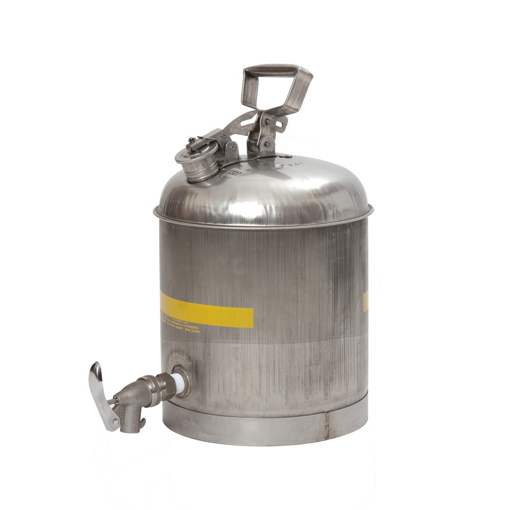 Produktabbildung: Justrite® Sicherheitskanne Eagle, Edelstahl, 19 Liter, inkl. Eco-Zapfhahn mit Neoprendichtung