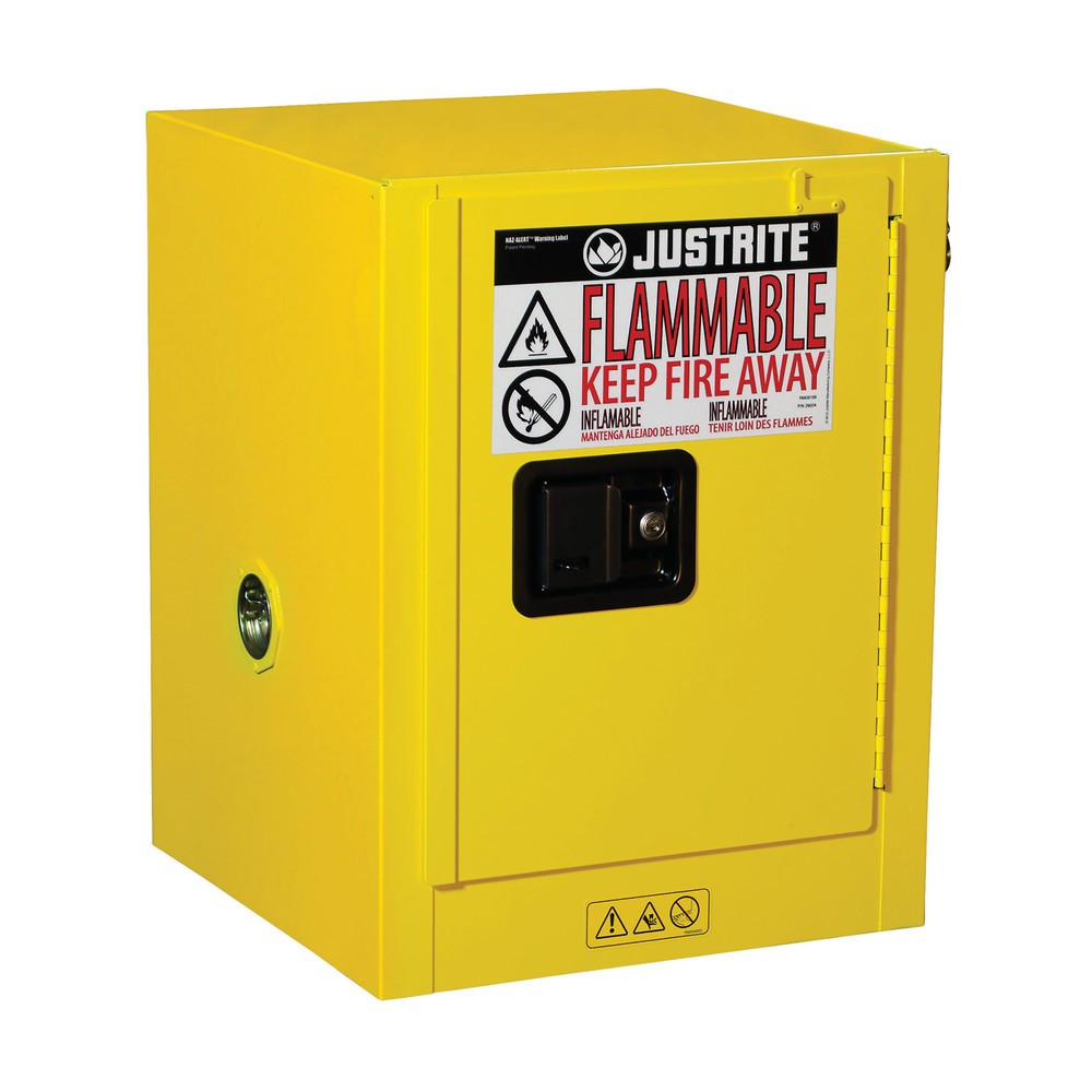 Produktabbildung: Justrite® Sicherheitsschrank Countertop Sure-Grip® FM, HxBxT 560 x 430 x 430 mm, 1 Fachboden, manuell schließend
