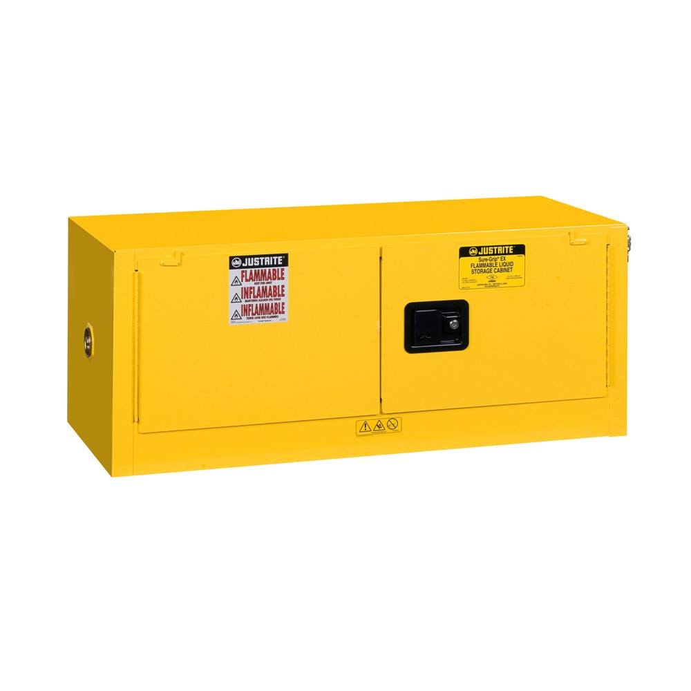 Produktabbildung Nr. 1: Justrite® Sicherheitsschrank Piggyback Sure-Grip® FM, HxBxT 460 x 1.090 x 460 mm, ohne Fachboden, selbstschließend