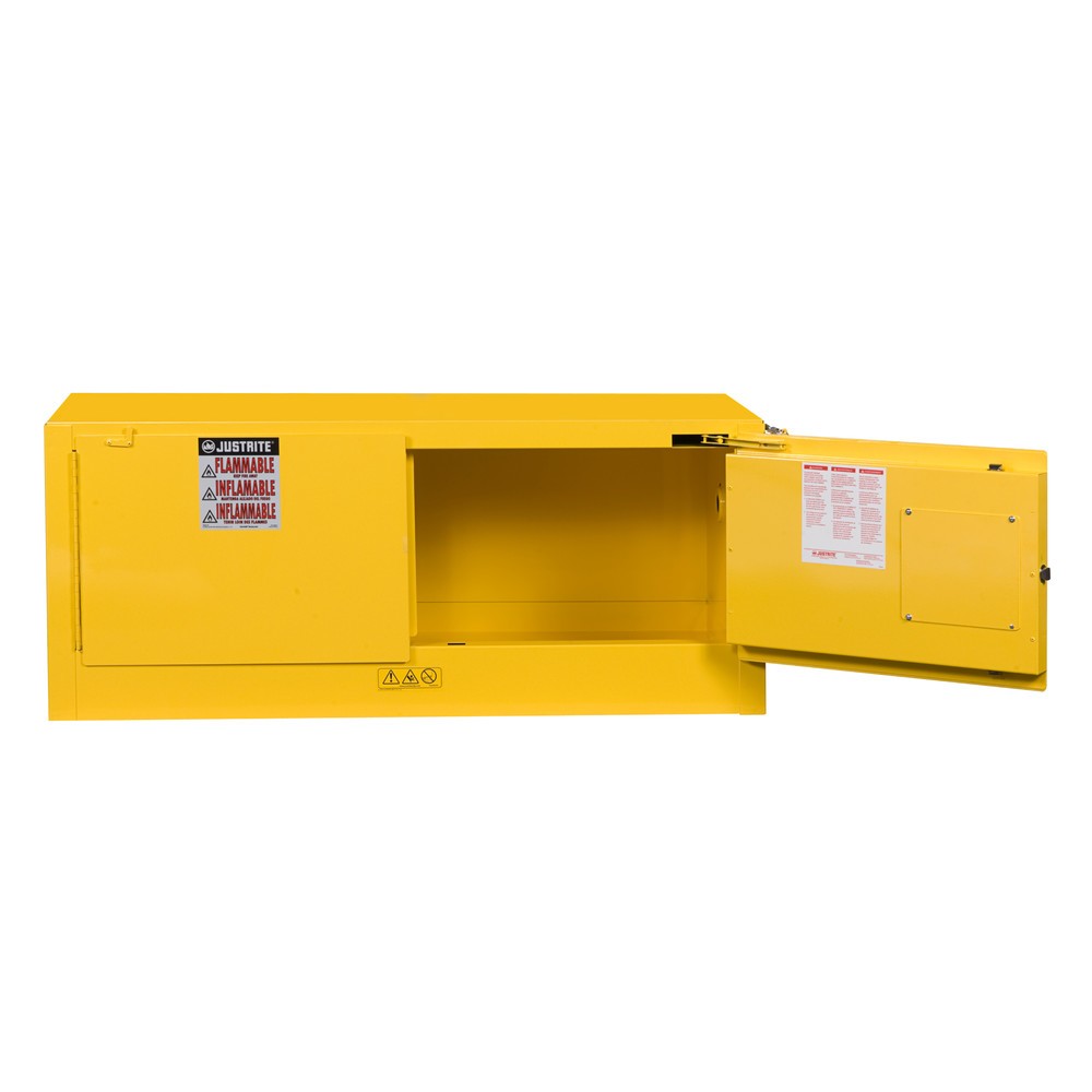 Produktabbildung Nr. 2: Justrite® Sicherheitsschrank Piggyback Sure-Grip® FM, HxBxT 460 x 1.090 x 460 mm, ohne Fachboden, selbstschließend