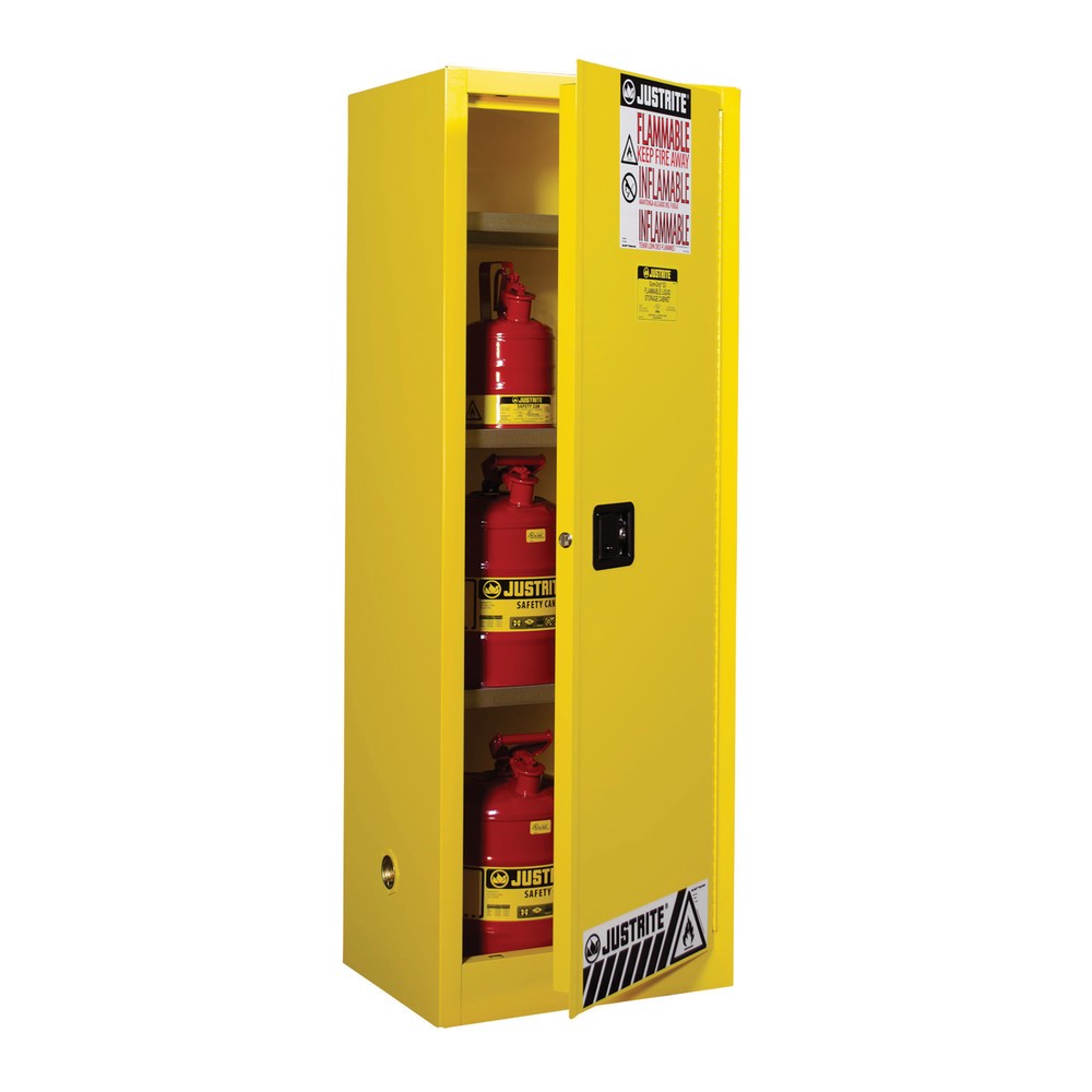 Produktabbildung Nr. 2: Justrite® Sicherheitsschrank Slimline Sure-Grip® FM, HxBxT 1.650 x 590 x 460 mm, 3 Fachböden, manuell schließend