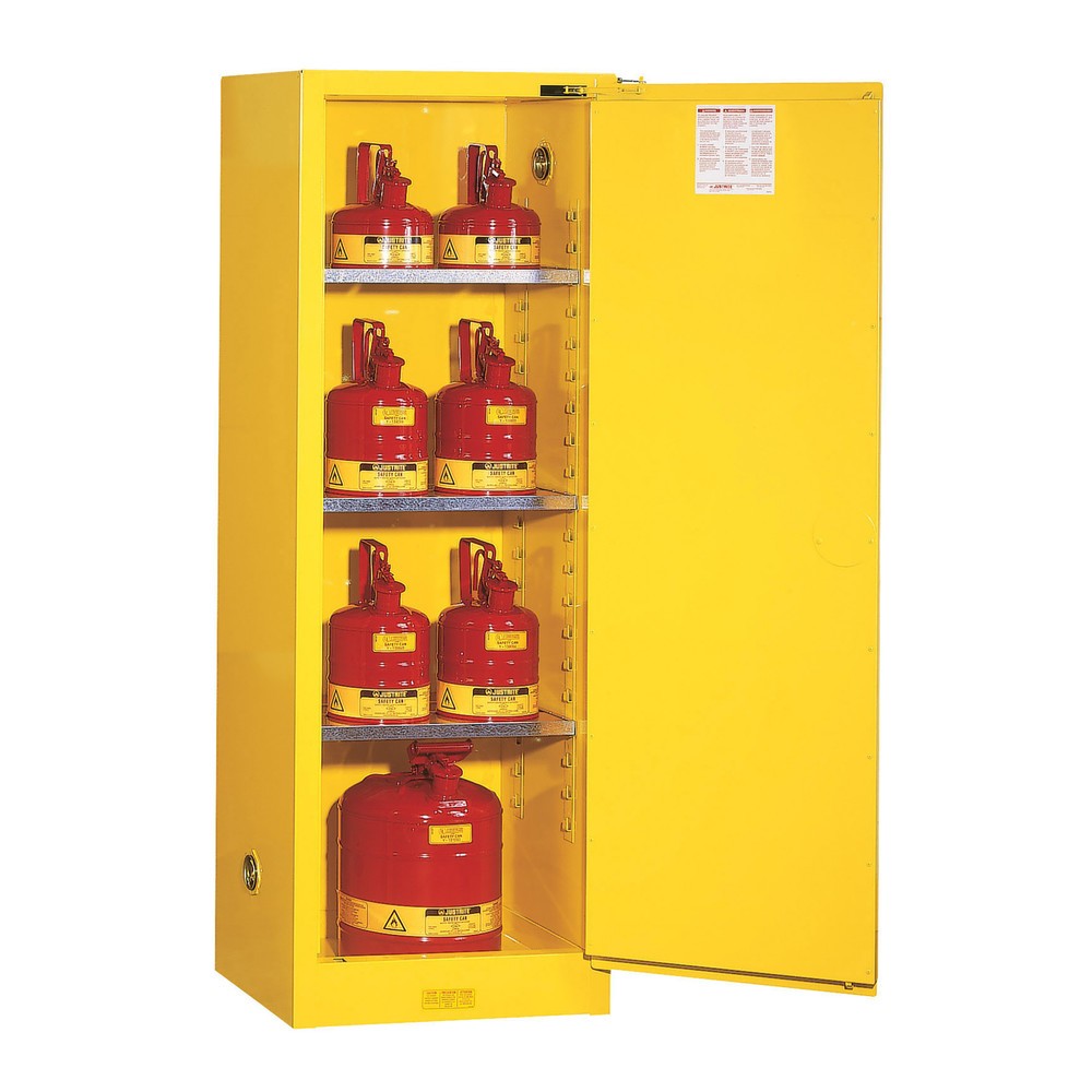 Produktabbildung Nr. 2: Justrite® Sicherheitsschrank Slimline Sure-Grip® FM, HxBxT 1.650 x 590 x 460 mm, 3 Fachböden, selbstschließend