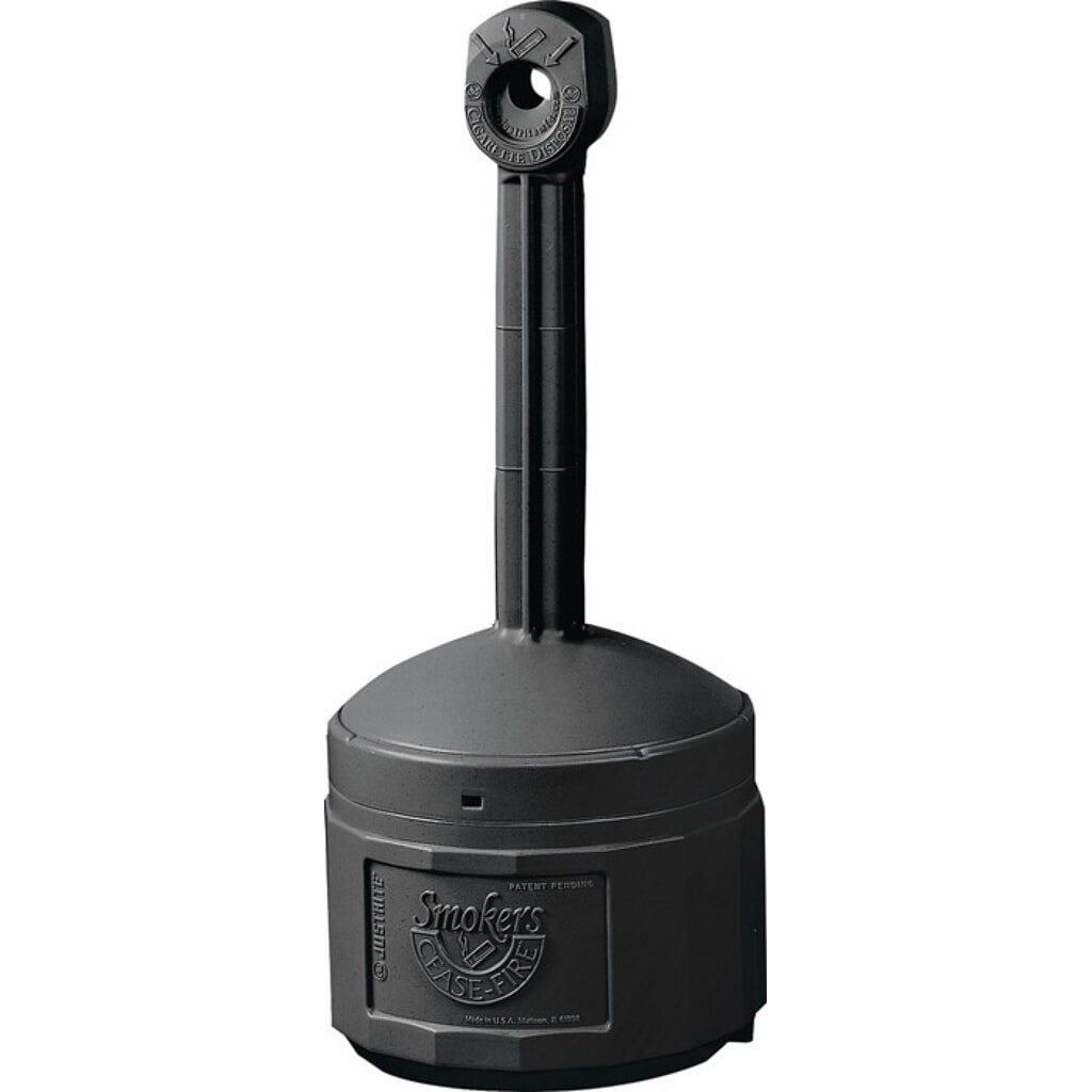 Justrite® Standascher, D419xH978mm schwarz, Standard Polyethylen Produktabbildung: Justrite® Standascher, D419xH978mm schwarz, Standard Polyethylen