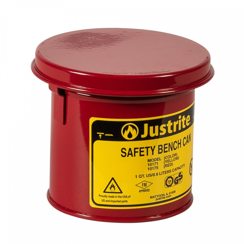 Produktabbildung: Justrite® Tränkbehälter mit Klappdeckel, rot, 1 Liter