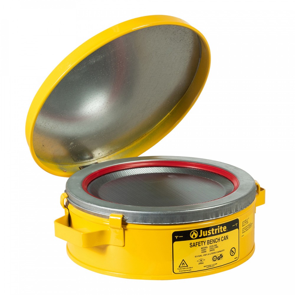 Produktabbildung Nr. 2: Justrite® Tränkbehälter mit Klappdeckel, gelb, 2 Liter