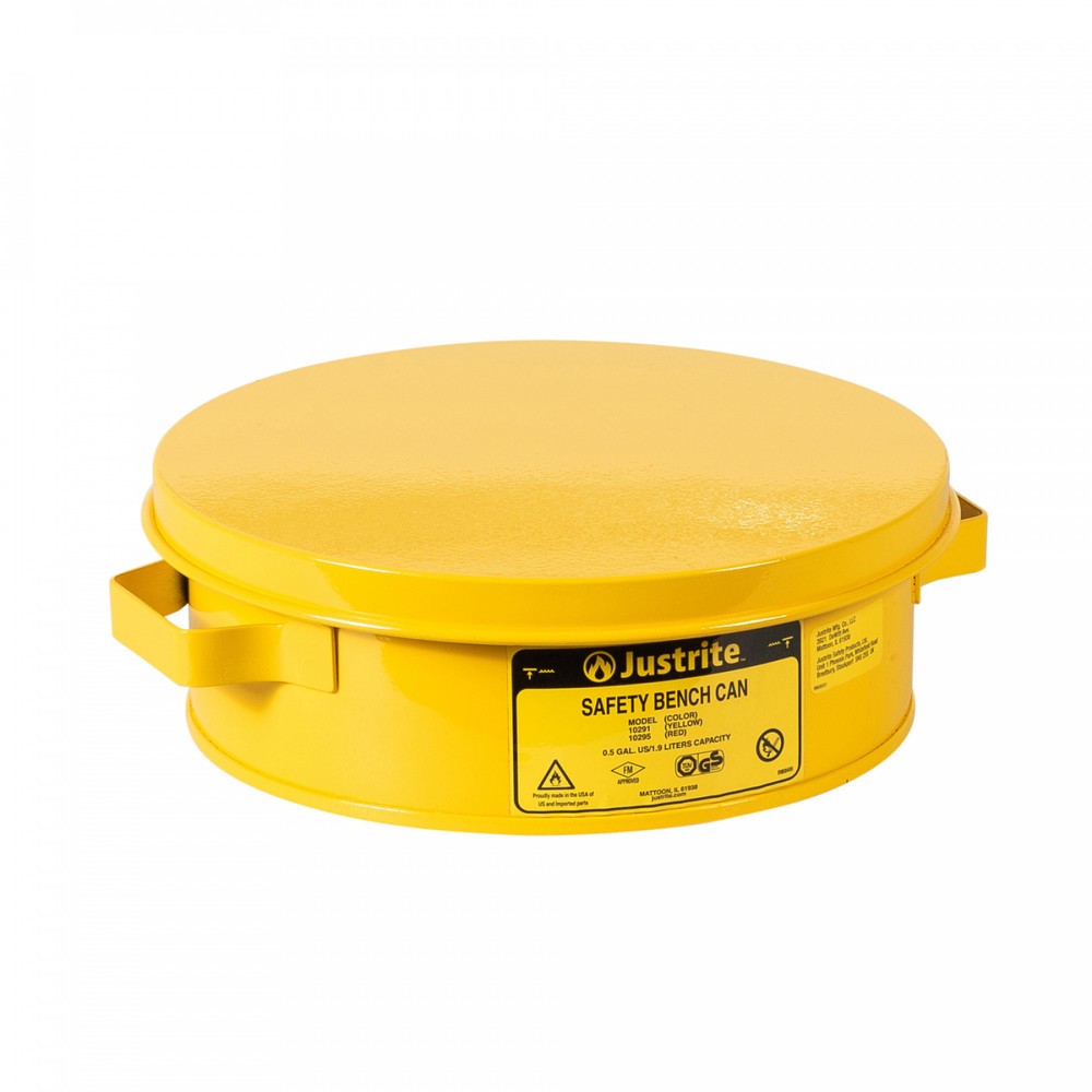 Produktabbildung Nr. 1: Justrite® Tränkbehälter mit Klappdeckel, gelb, 2 Liter