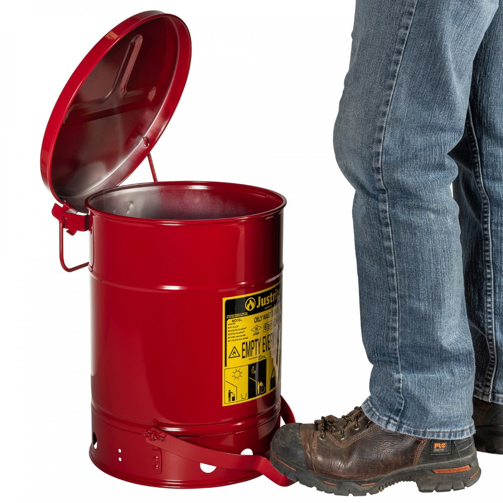 Produktabbildung Nr. 2: Justrite® Werkbank-Sammelbehälter, manuell, rot, 20 Liter