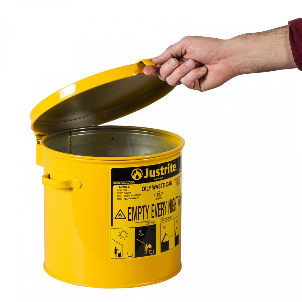 Produktabbildung Nr. 2: Justrite® Werkbank-Sammelbehälter, manuell, gelb, 8 Liter