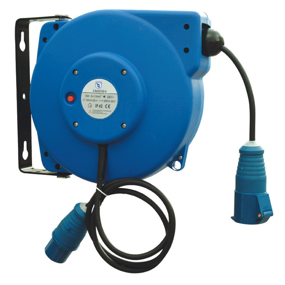 Produktabbildung: PLANETA Kabelaufroller mit und für CEE-Stecker, Kabellänge 15 m