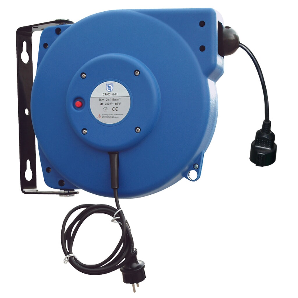 Produktabbildung: PLANETA Kabelaufroller mit und für Schuko-Stecker, Kabellänge 10 m
