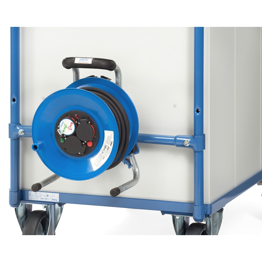 Produktabbildung: fetra® Kabeltrommel für Stahlblech-Tischwagen