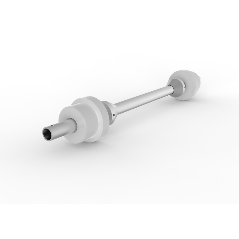 Produktabbildung: Kabeltrommelachse mit Zentrierstücken und Kunststoffrollen für META MULTIPAL Kabeltrommelregal,  Durchmesser 42,4 mm, für Fachbreite 1.100 mm