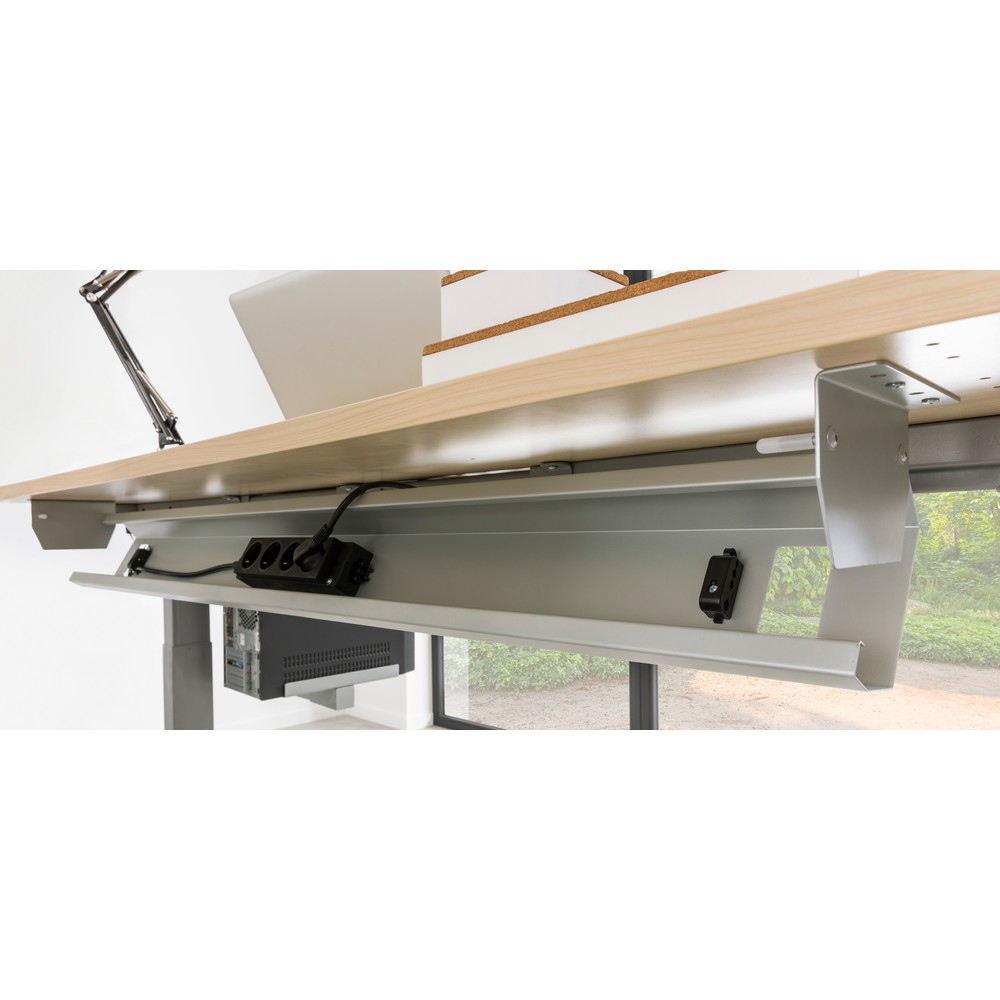 Produktabbildung Nr. 4: Kabelwanne klappbar für Hammerbacher Schreibtische 160er, HxBxT 93 x 1.262 x 144 mm, weiß