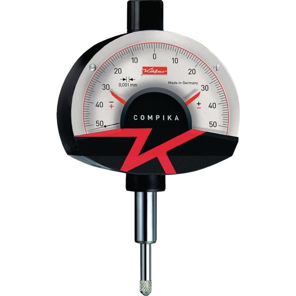 Produktabbildung: KÄFER Feinzeiger Compika 1001, mit Stoßschutz, 0,1 mm Ablesung 0,001 mm