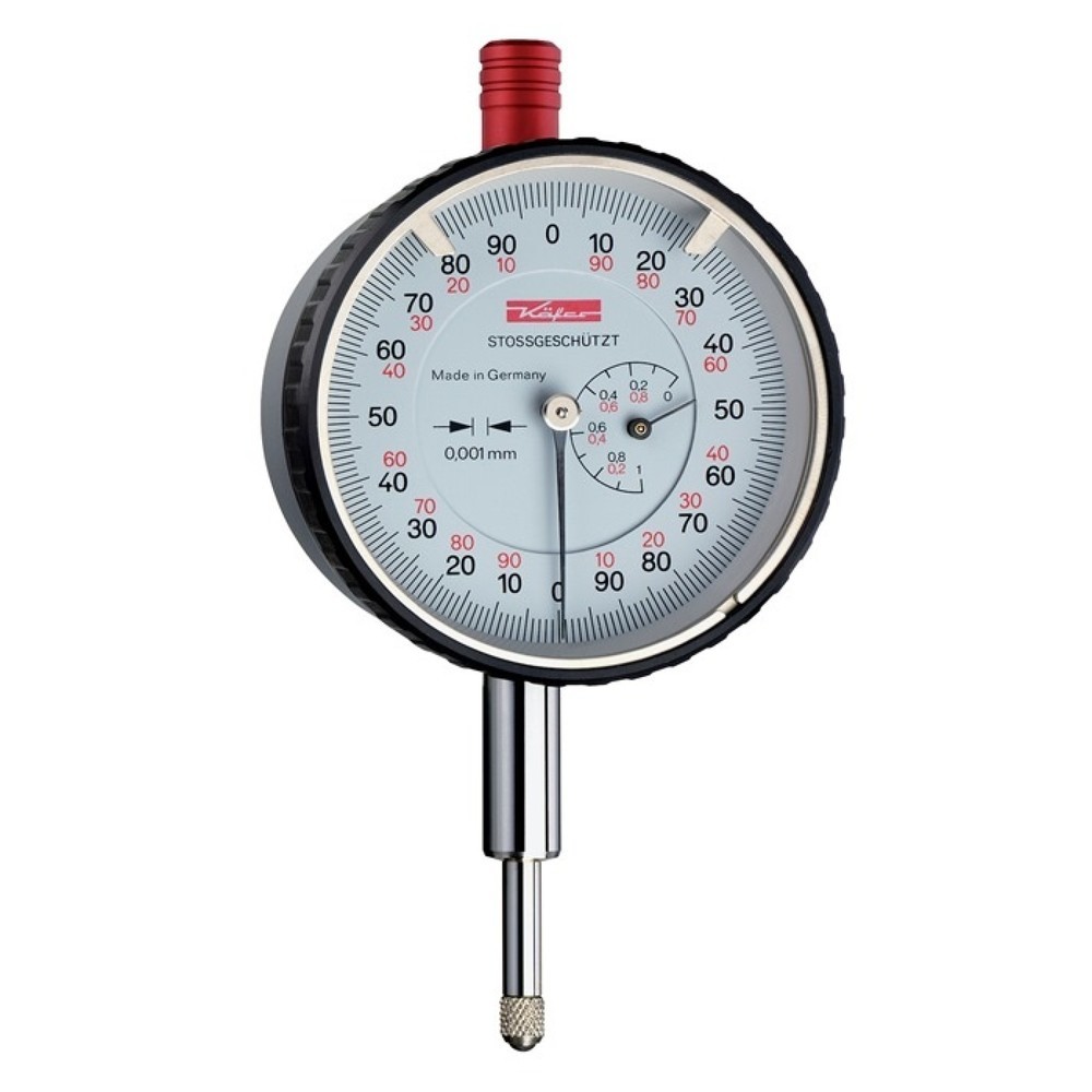 Produktabbildung: KÄFER Messuhr FM1000 S, mit Stoßschutz, 1 mm Ablesung 0,001 mm