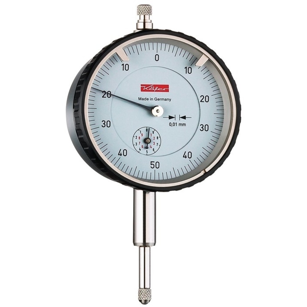 Produktabbildung: KÄFER Messuhr M2T B, Ziffernblattbezifferung beids. 0-50-0, 10 mm Ablesung 0,01 mm