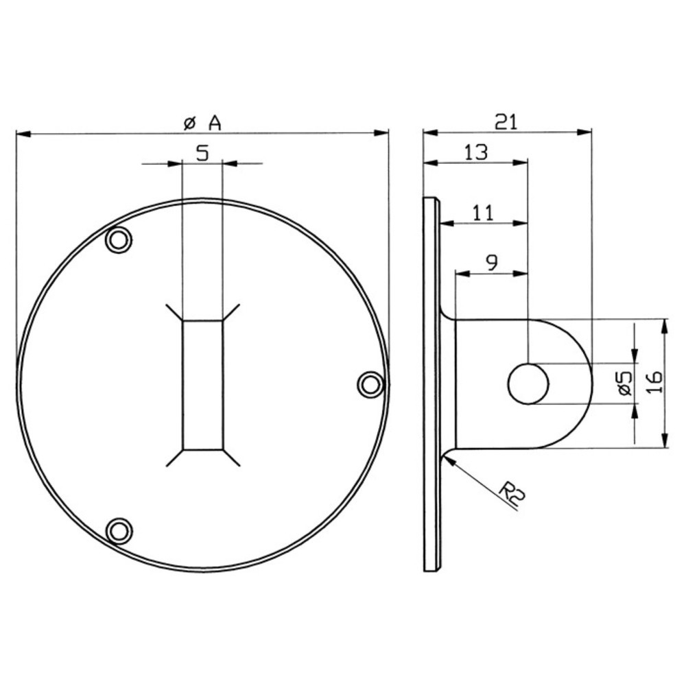 Produktabbildung: KÄFER Ösenrückwand, für Außenring-Ø 58 mm, passend zu Messuhren