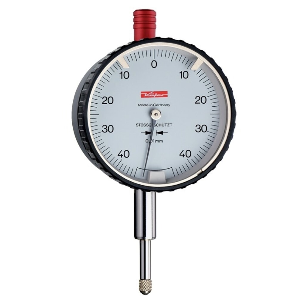 Produktabbildung: KÄFER Sicherheitsmessuhr DIN 878 SI-90, mit Stoßschutz, 0,8 mm Ablesung 0,01 mm