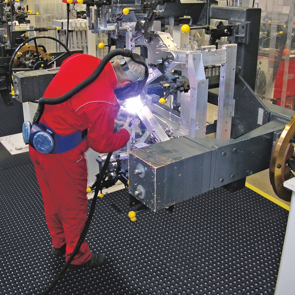 Produktabbildung Nr. 2: Kantenleiste, Stecksystem für NoTrax Schweißer-Arbeitsplätze, mit Noppen, BxL 910 x 52 mm, gelb