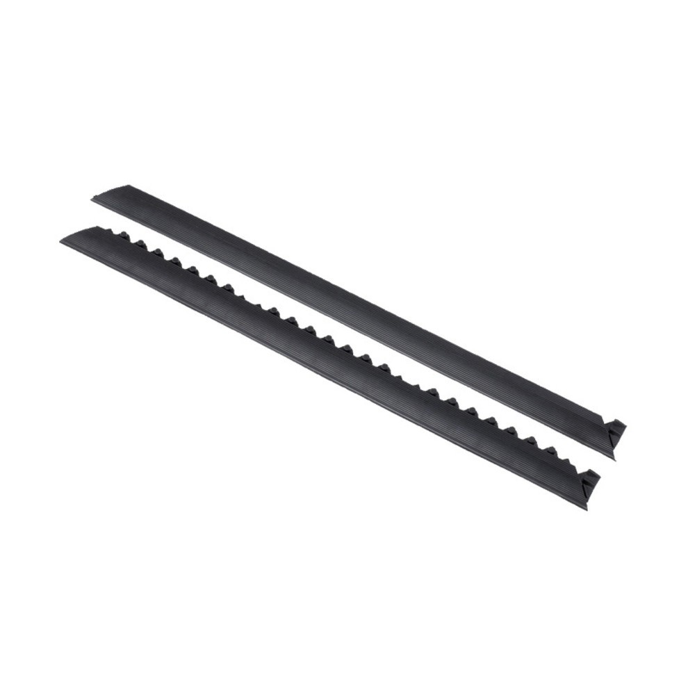 Produktabbildung: Kantenleisten für NoTrax Bodenplatten-Stecksystem Montage-Arbeitsplätze, mit Noppen, BxL 50 x 910 mm, schwarz