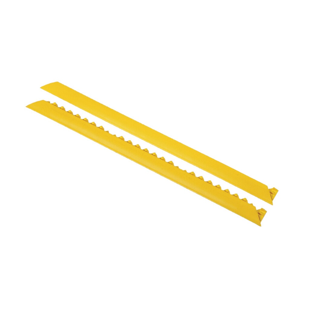 Produktabbildung: Kantenleisten für NoTrax Bodenplatten-Stecksystem Montage-Arbeitsplätze, weiblich, BxL 50 x 910 mm, gelb