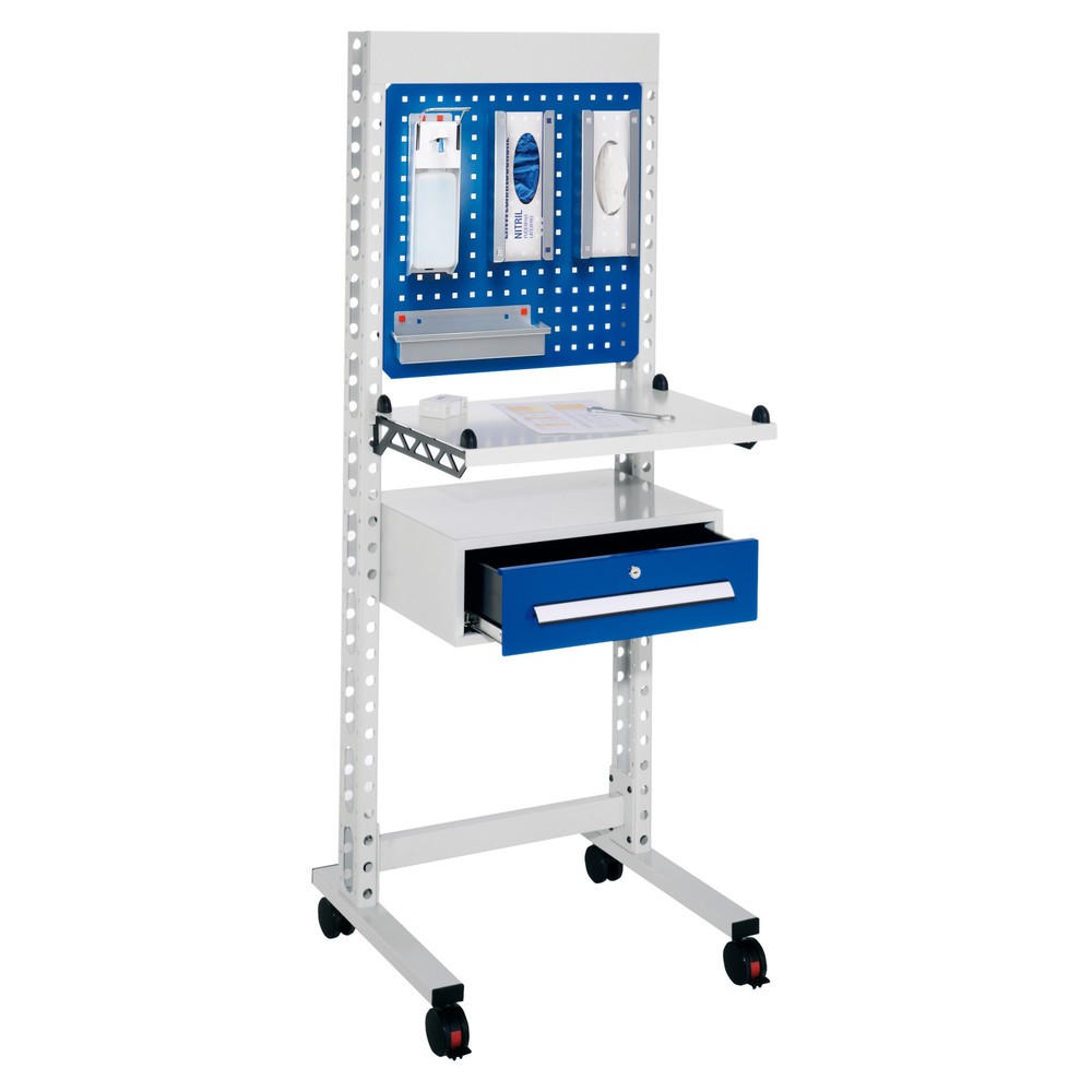 Produktabbildung: Kappes ErgoPlus® Hygienestation, Steharbeitsplatz, mit Lenkrollen, HxBxT 1.770 x 670 x 400 mm, Modell 1