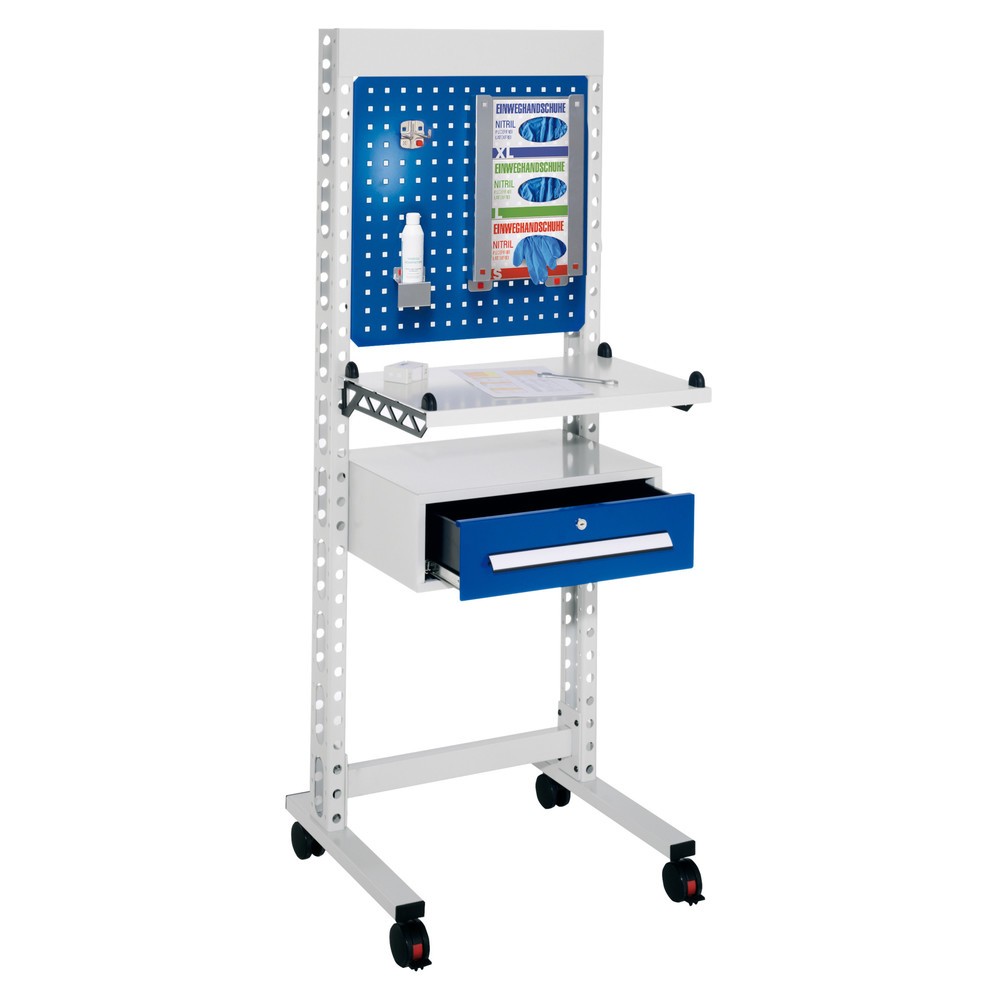 Produktabbildung: Kappes ErgoPlus® Hygienestation, Steharbeitsplatz, mit Lenkrollen, HxBxT 1.770 x 670 x 400 mm, Modell 4