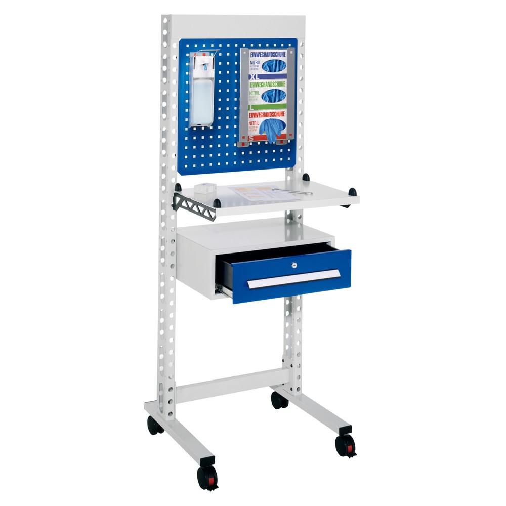 Produktabbildung: Kappes ErgoPlus® Hygienestation, Steharbeitsplatz, mit Lenkrollen, HxBxT 1.770 x 670 x 400 mm, Modell 3