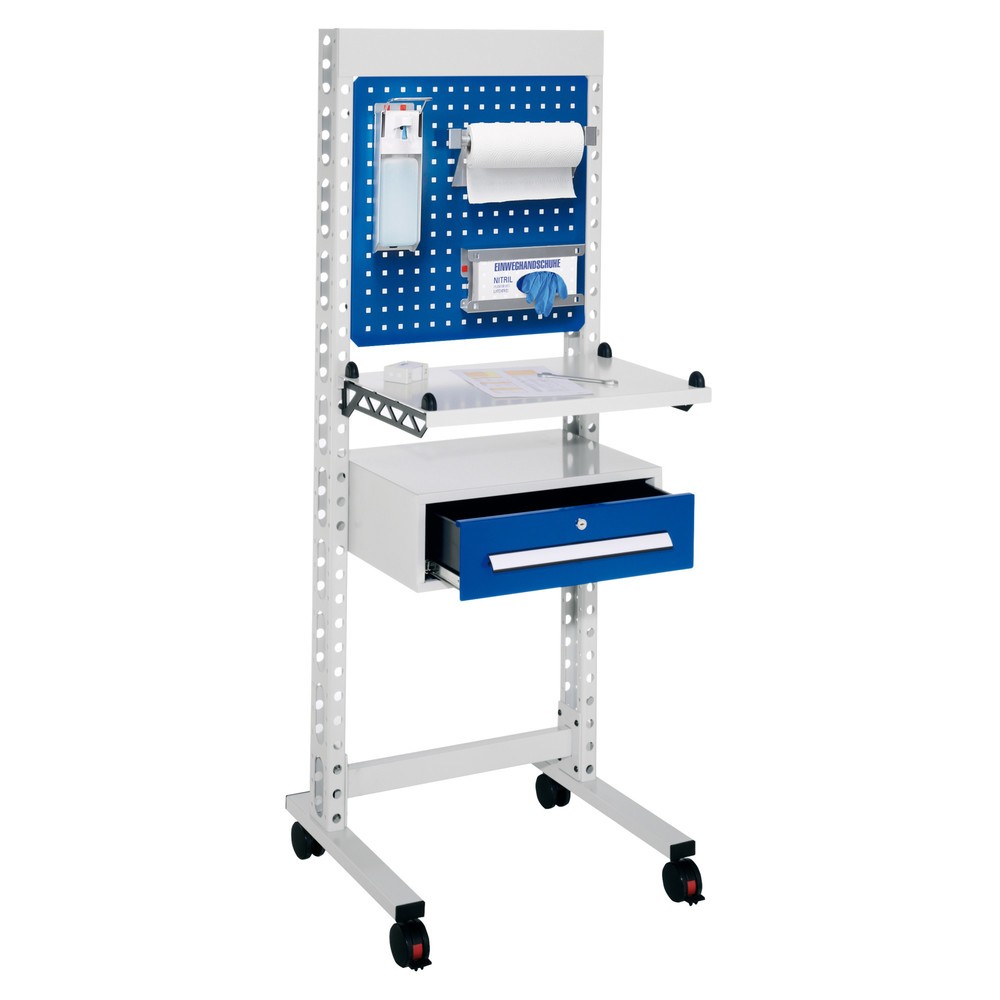 Produktabbildung: Kappes ErgoPlus® Hygienestation, Steharbeitsplatz, mit Lenkrollen, HxBxT 1.770 x 670 x 400 mm, Modell 2