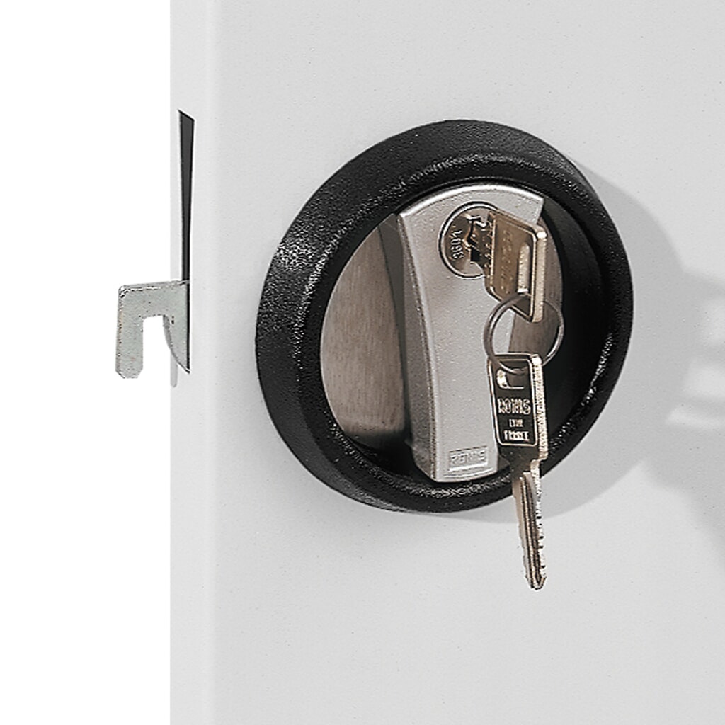 Produktabbildung Nr. 6: Kappes Magazinschrank mit Fachböden, HxBxT 1.950 x 1.130 x 590 mm, 8 Stück, RasterPlan Lochplattentür, 51 Lagersichtkästen, lichtgrau