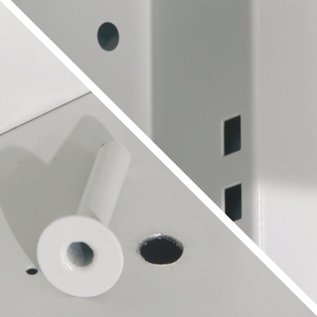 Produktabbildung Nr. 8: Kappes Magazinschrank mit Fachböden, HxBxT 1.950 x 1.130 x 590 mm, 8 Stück, RasterPlan Lochplattentür, 51 Lagersichtkästen, lichtgrau