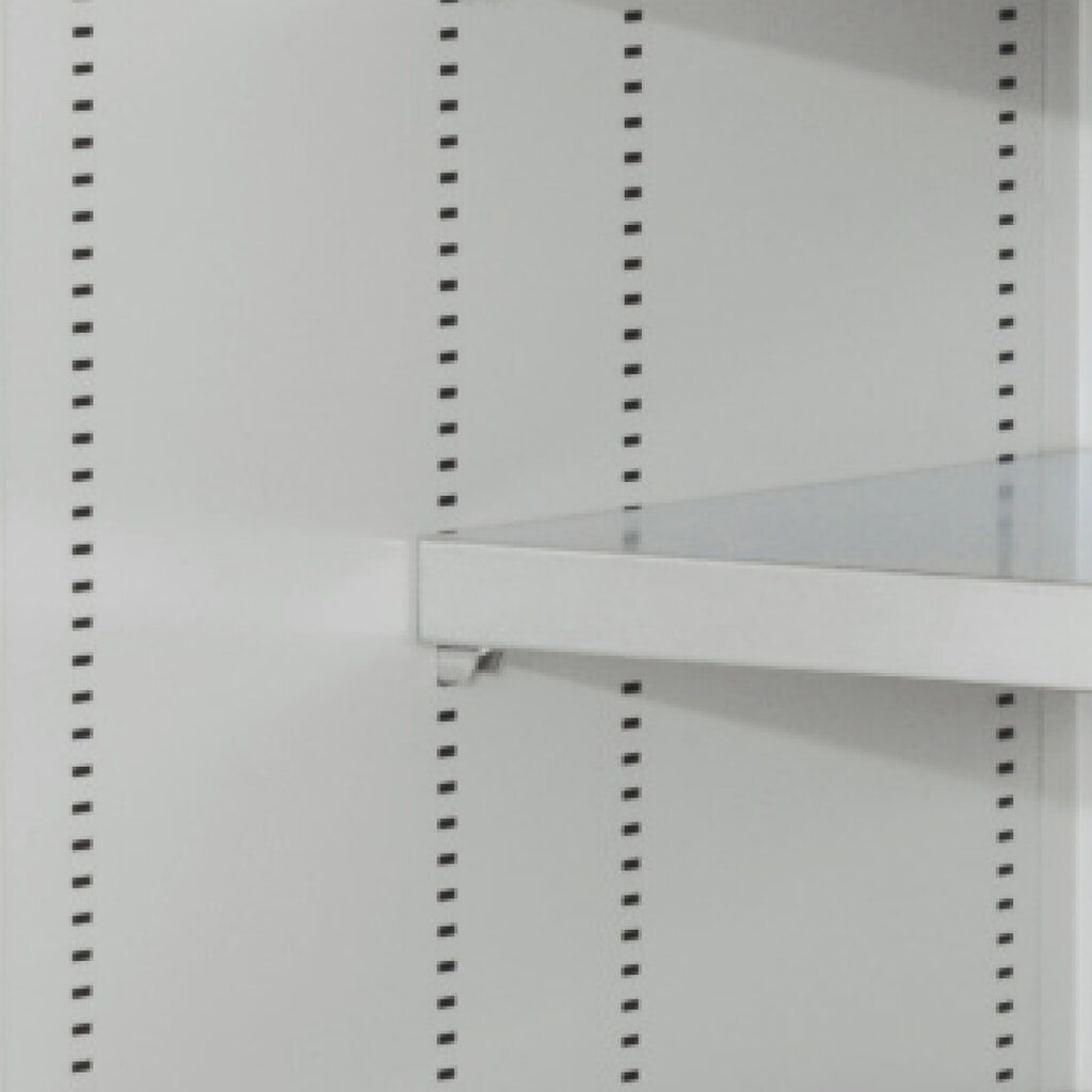 Produktabbildung Nr. 9: Kappes Magazinschrank mit Fachböden, HxBxT 1.950 x 1.130 x 590 mm, 8 Stück, RasterPlan Lochplattentür, 51 Lagersichtkästen, lichtgrau
