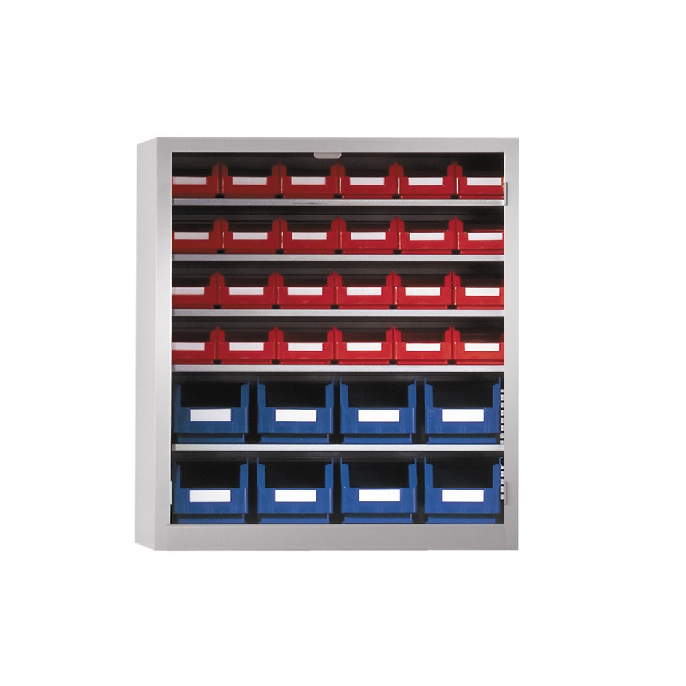 Produktabbildung: Kappes Magazinschrank mit Sichtlagerkästen (32 Stück), HxBxT 780 x 690 x 285 mm, 5 Böden, ohne Türen, lichtgrau