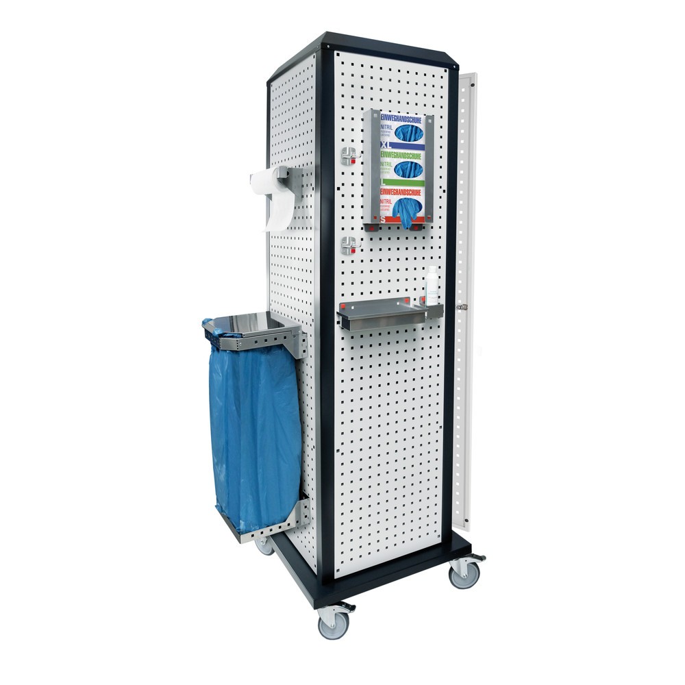 Produktabbildung: Kappes RasterPlan Hygienestation, mobil, mit Tür und einem Fachboden, HxBxT 2.175 x 700 x 700 mm, Modell 2