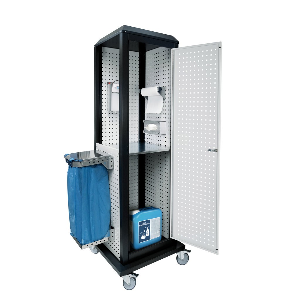 Produktabbildung: Kappes RasterPlan Hygienestation, mobil mit Tür und einem Fachboden, HxBxT 2.175 x 700 x 700 mm, Modell 4