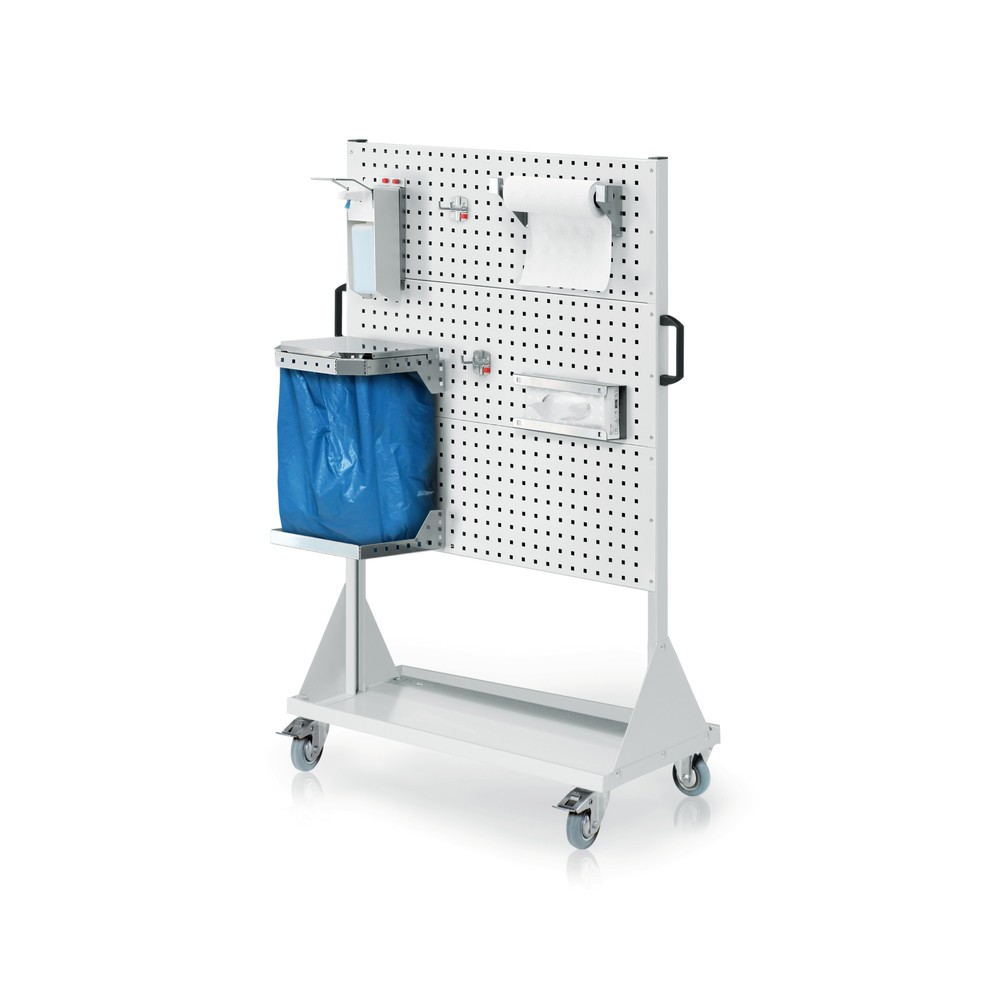 Produktabbildung: Kappes RasterPlan® Hygienestation, mobile Stellwand, 3 Lochplatten, HxBxT 1.580 x 1.000 x 500 mm, Modell 3