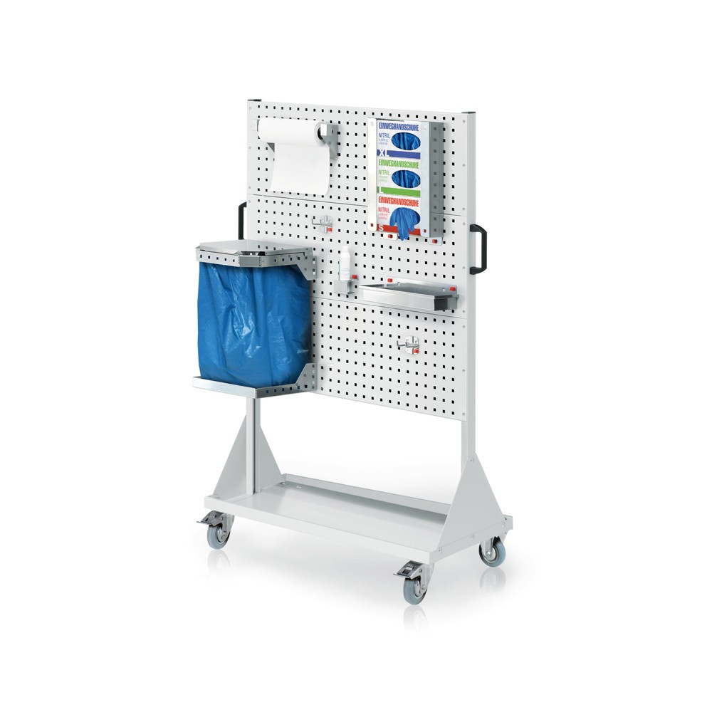 Produktabbildung: Kappes RasterPlan® Hygienestation, mobile Stellwand, 3 Lochplatten, HxBxT 1.580 x 1.000 x 500 mm, Modell 2