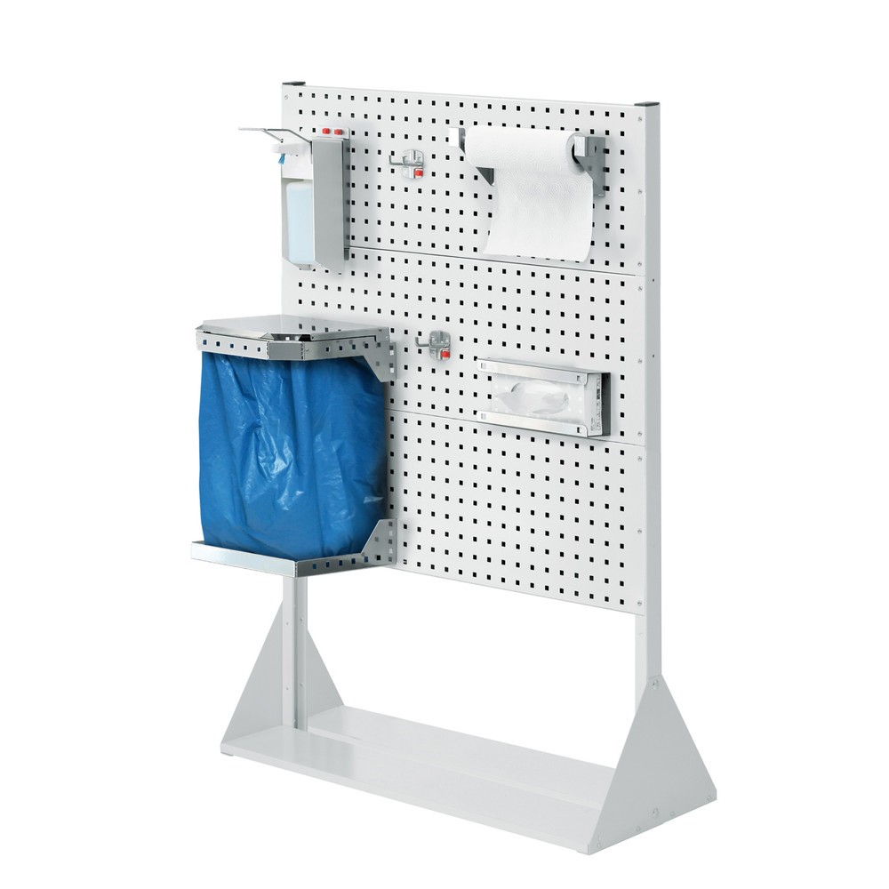 Produktabbildung: Kappes RasterPlan® Hygienestation, Stellwand mit 3 Lochplatten, HxBxT 1.450 x 1.000 x 430 mm, Modell 3