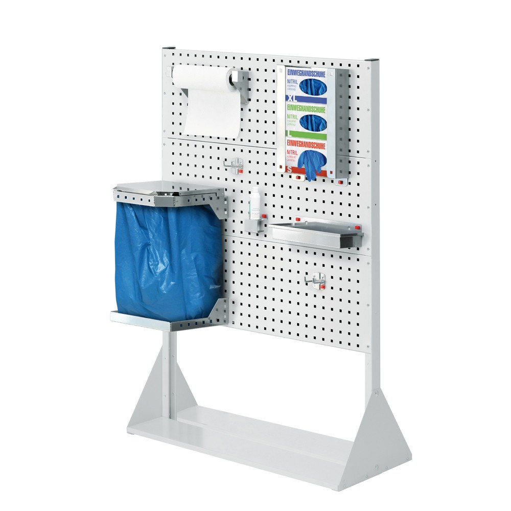 Produktabbildung: Kappes RasterPlan® Hygienestation, Stellwand mit 3 Lochplatten, HxBxT 1.450 x 1.000 x 430 mm, Modell 2