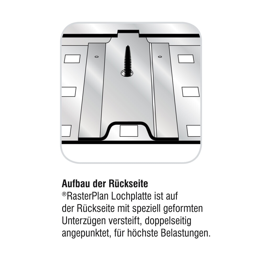 Produktabbildung Nr. 3: Kappes RasterPlan Lochplatte, HxB 450 x 500 mm, reinweiß