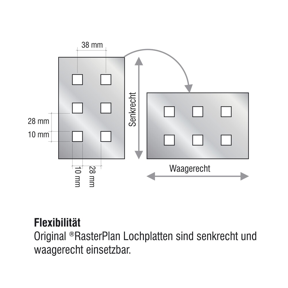 Produktabbildung Nr. 5: Kappes RasterPlan Lochplatte, HxB 450 x 500 mm, reinweiß