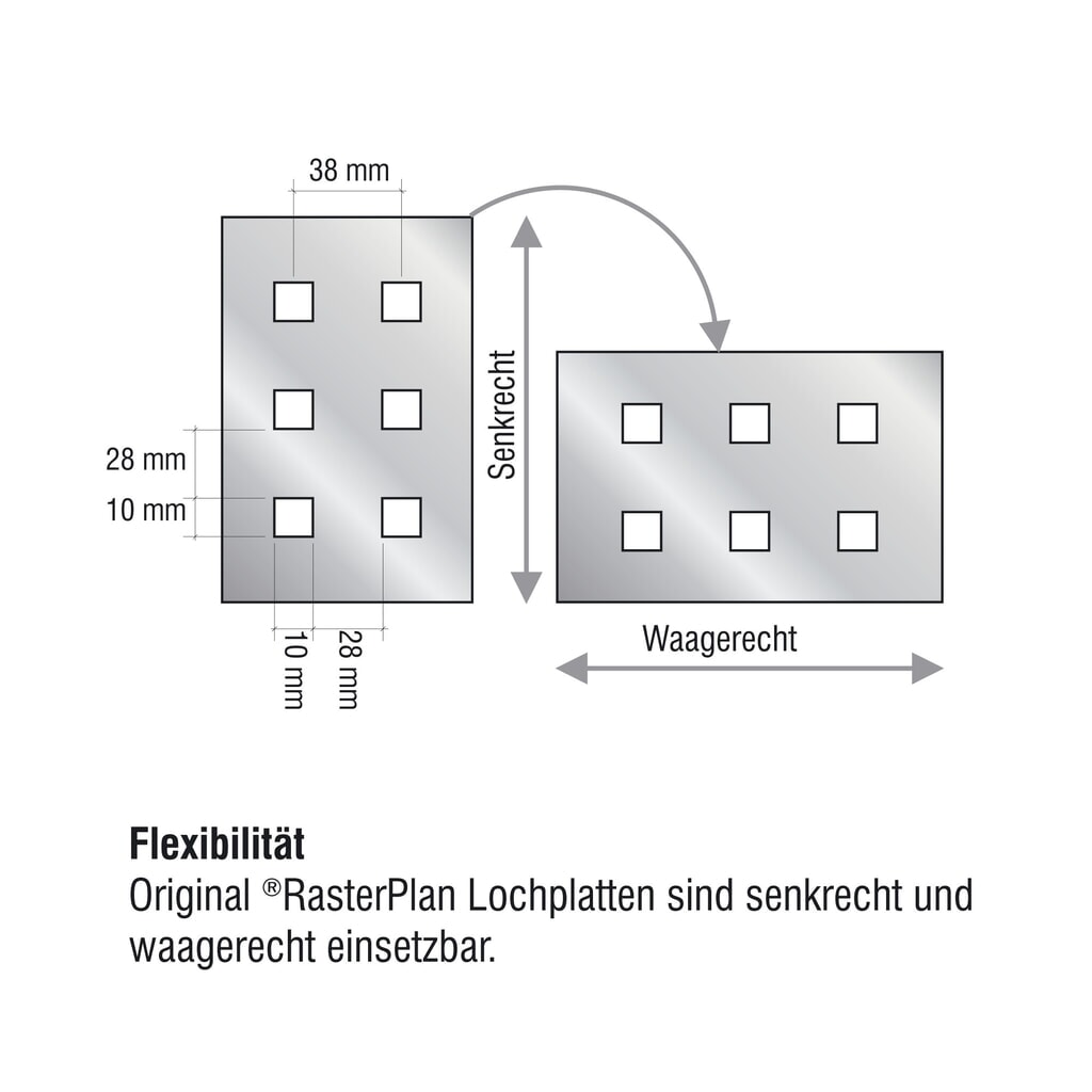 Kappes RasterPlan Lochplatte, HxB 450 x 500 mm, enzianblau Produktabbildung Nr. 7: Kappes RasterPlan Lochplatte, HxB 450 x 500 mm, enzianblau