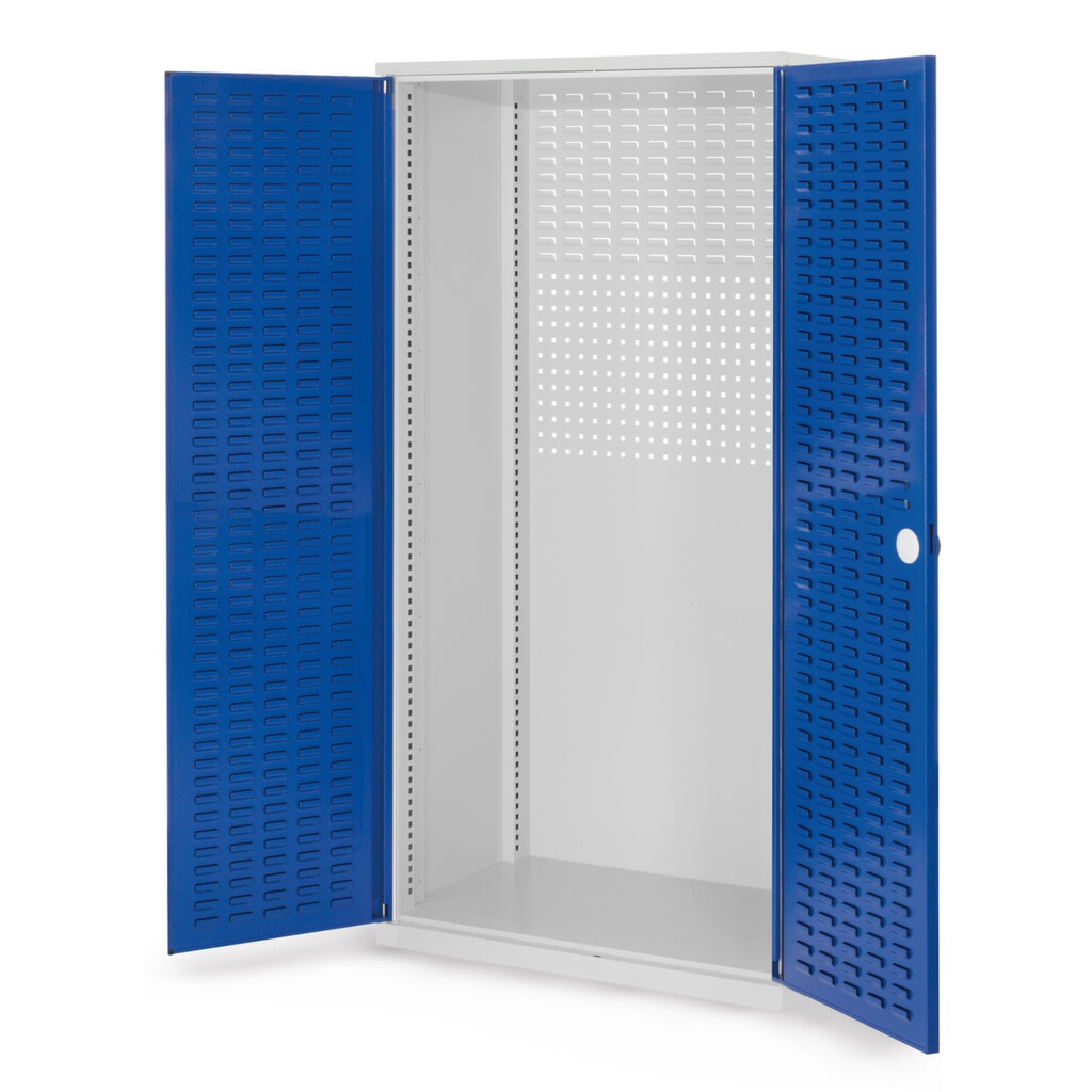 Produktabbildung: Kappes RasterPlan Schubladenschrank Leergehäuse, HxBxT  1.950 x 1.000 x 600 mm, Schlitzplattentüren, lichtgrau, enzianblau