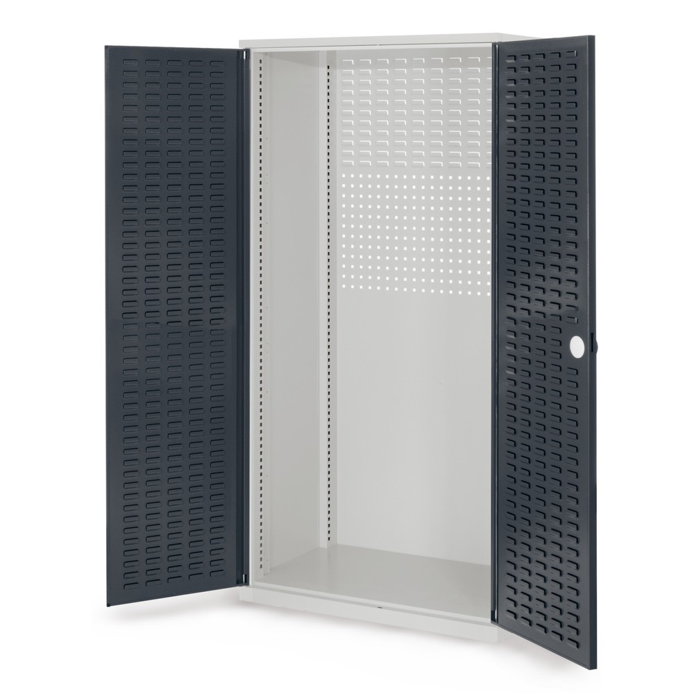 Produktabbildung: Kappes ®RasterPlan Schubladenschrank Leergehäuse, HxBxT  1.950 x 1.000 x 600 mm, Schlitzplattentüren, lichtgrau, anthrazitgrau