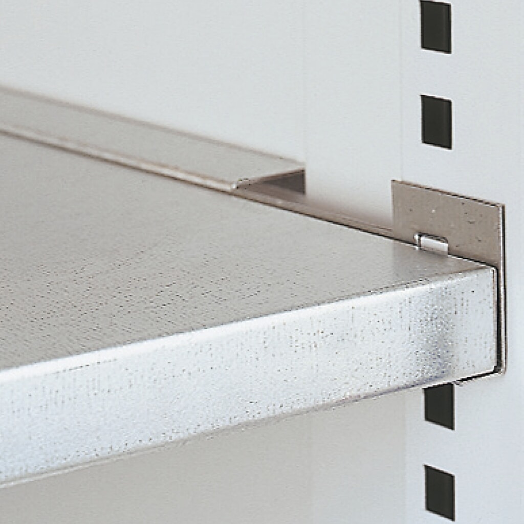 Produktabbildung Nr. 5: Kappes RasterPlan Schubladenschrank mit Werkbankplatte Multiplex, HxBxT 1.950 x 1.000 x 600 mm, 1 Fachboden, 3 Schubladen, Türinnenseite: Lochplatten, lichtgrau, enzianblau