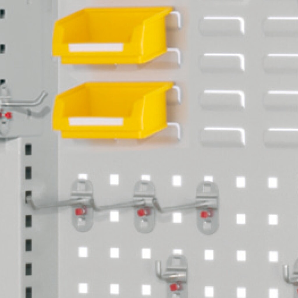Kappes RasterPlan Schubladenschrank mit Werkbankplatte Multiplex, HxBxT 1.950 x 1.000 x 600 mm, 2 Fachböden, 2 Schubladen, Türinnenseite: Lochplatten, lichtgrau, enzianblau Produktabbildung Nr. 6: Kappes RasterPlan Schubladenschrank mit Werkbankplatte Multiplex, HxBxT 1.950 x 1.000 x 600 mm, 2 Fachböden, 2 Schubladen, Türinnenseite: Lochplatten, lichtgrau, enzianblau