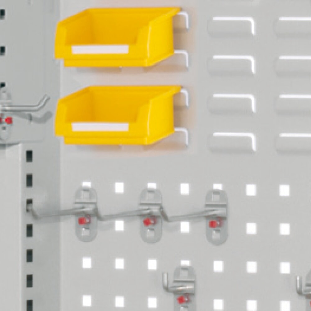 Produktabbildung Nr. 5: Kappes ®RasterPlan Schubladenschrank mit Werkbankplatte Multiplex, HxBxT 1.950 x 1.000 x 600 mm, 2 Fachböden, 2 Schubladen, Sichtfenstertür, lichtgrau, enzianblau